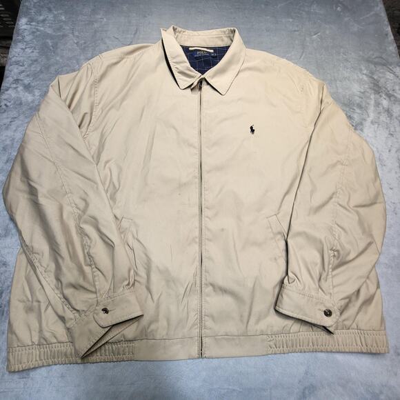 Polo Ralph Lauren Other - Polo Ralph Lauren Jacket Mens 4XLT Beige Bomber Collared Full Zip Lined